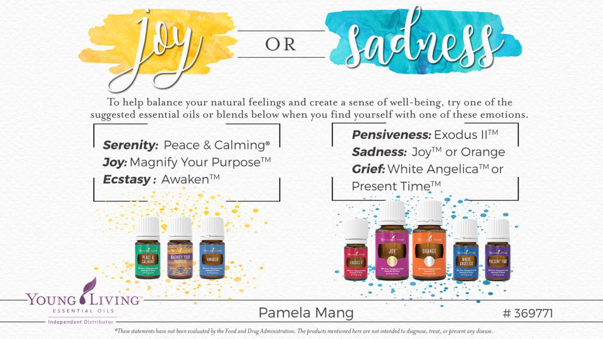 Joy or Sadness essential oils related to emotions